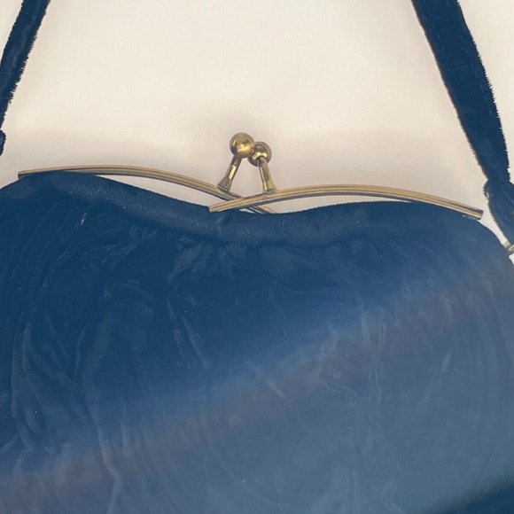 Vintage Black Velvet Purse with Coin Purse Small Cute Sling Shoulder Bags Wallet - Picture 7 of 9